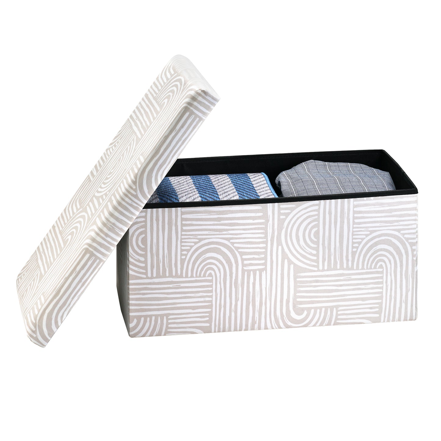 Concealed Cache Padded Foldable Storage Stool