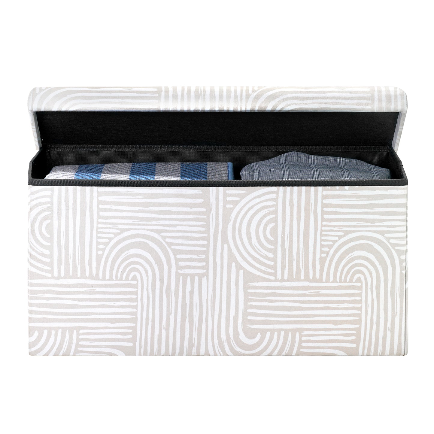 Concealed Cache Padded Foldable Storage Stool