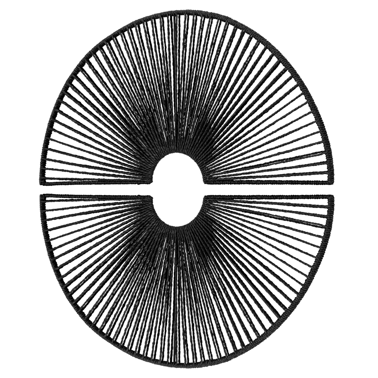 Twin Eclipses 2-Piece Black Paper Rope Wall Art