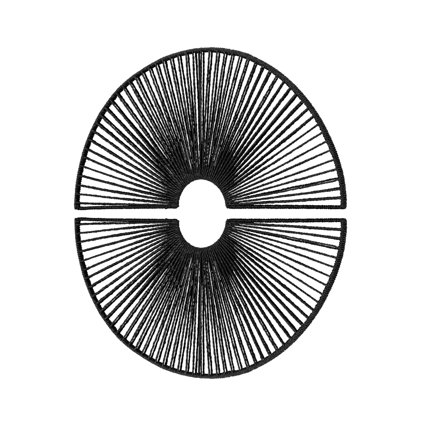 Twin Eclipses 2-Piece Black Paper Rope Wall Art
