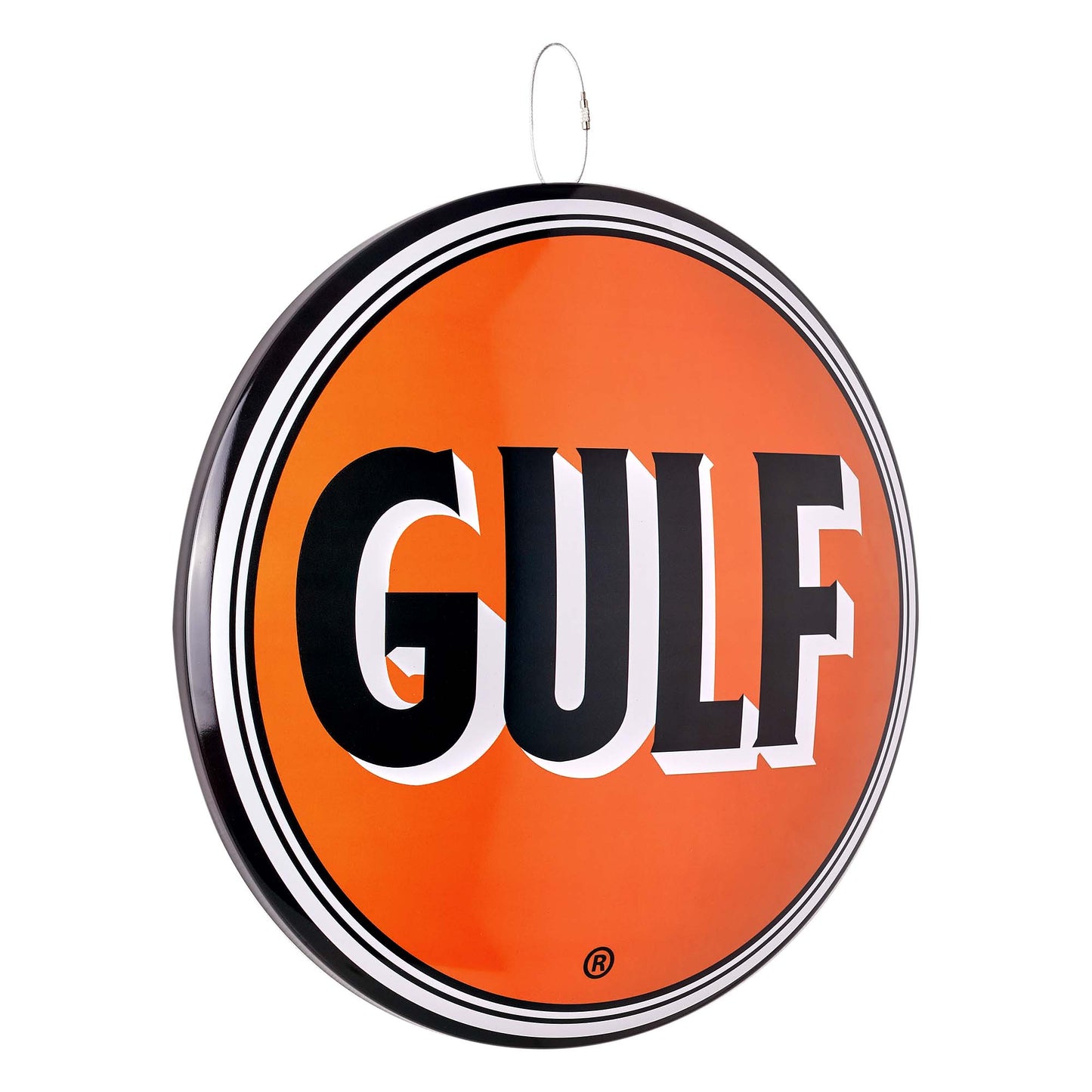 Gulf Vintage Logo Round Dome Metal Sign - 15"