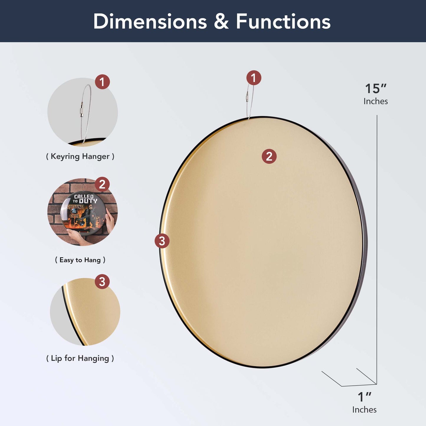 Called To Duty Round Dome Metal Sign - 15"