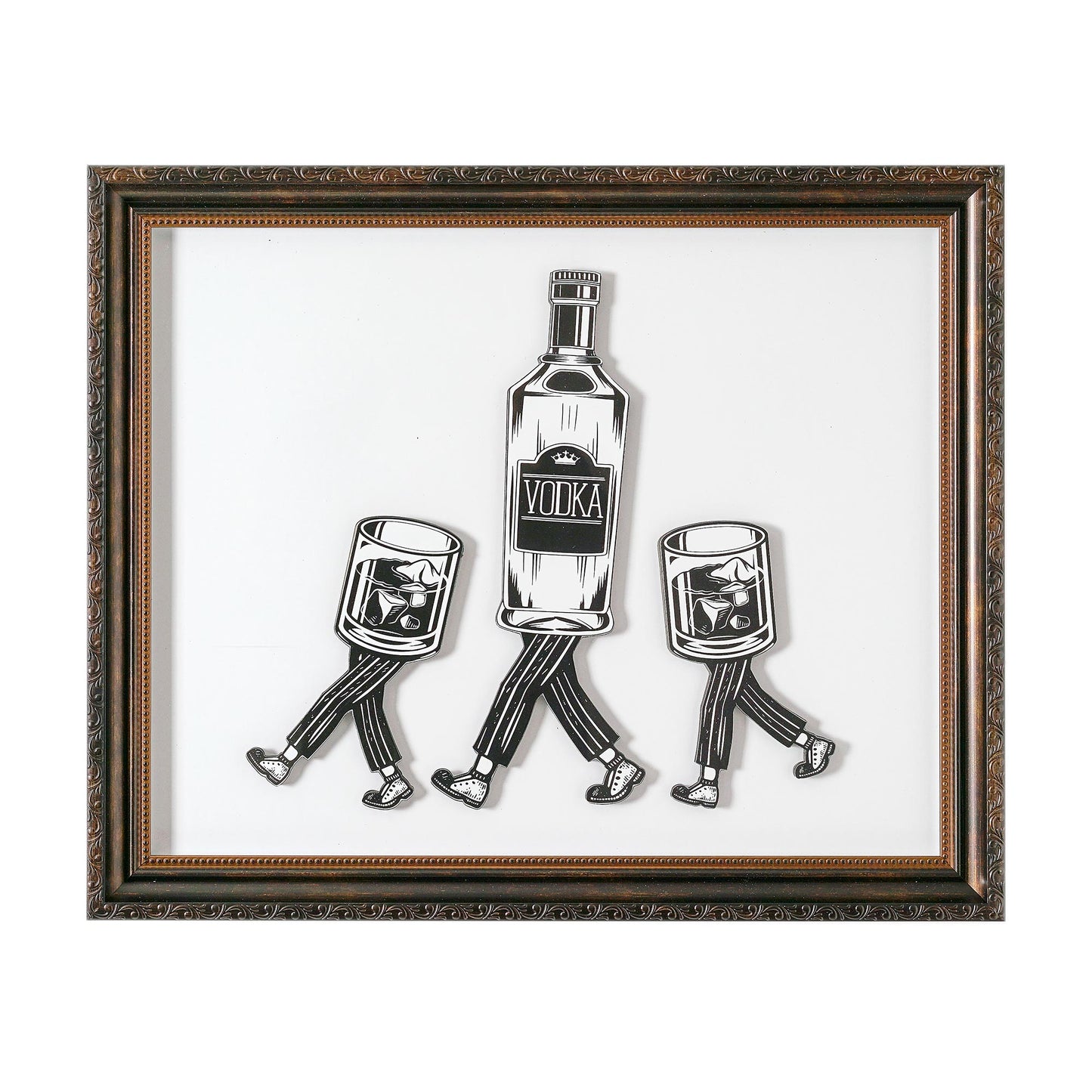 Leggy Beverage Printed Glass Framed Wall Decor