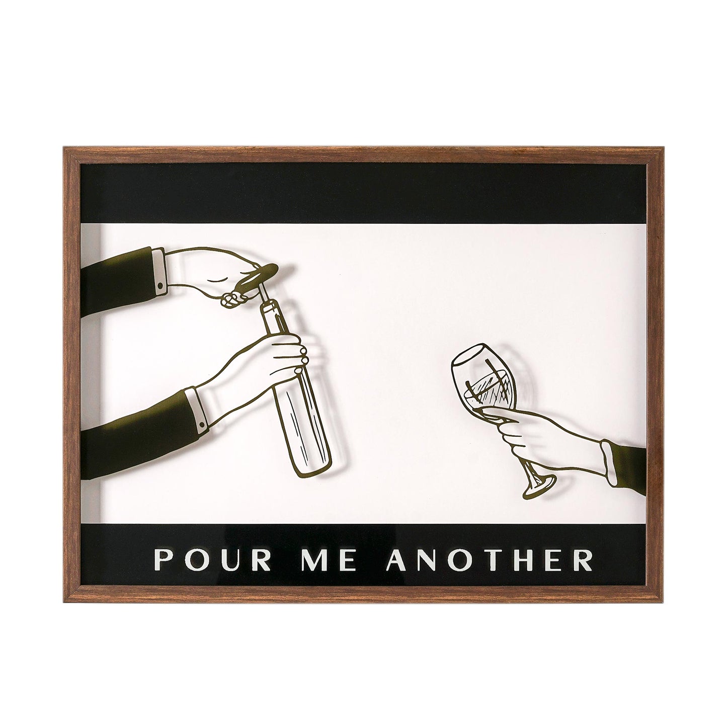 Pour Me Another Printed Glass Framed Wall Decor