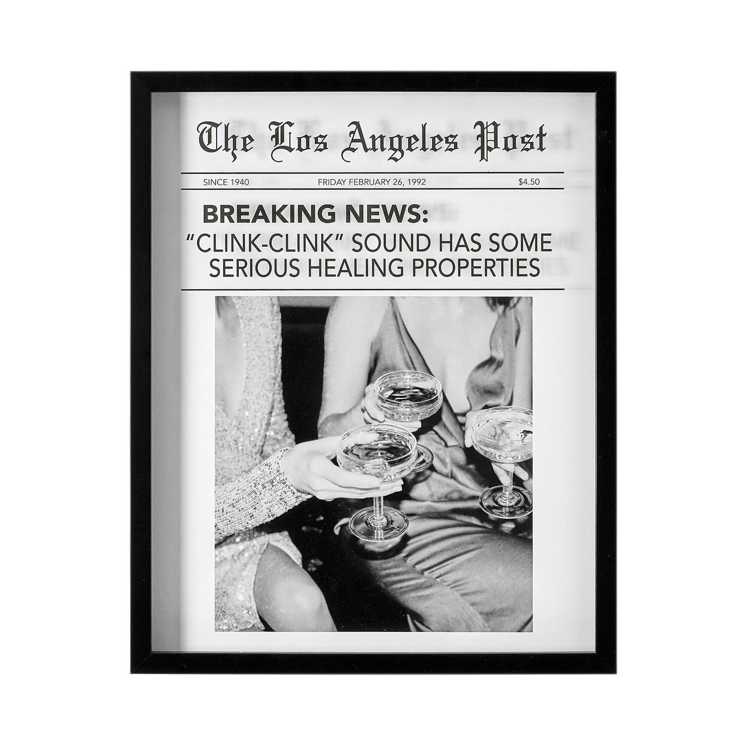 Los Angeles Post Printed Glass Framed Wall Decor