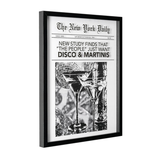 New York Daily Printed Glass Framed Wall Decor