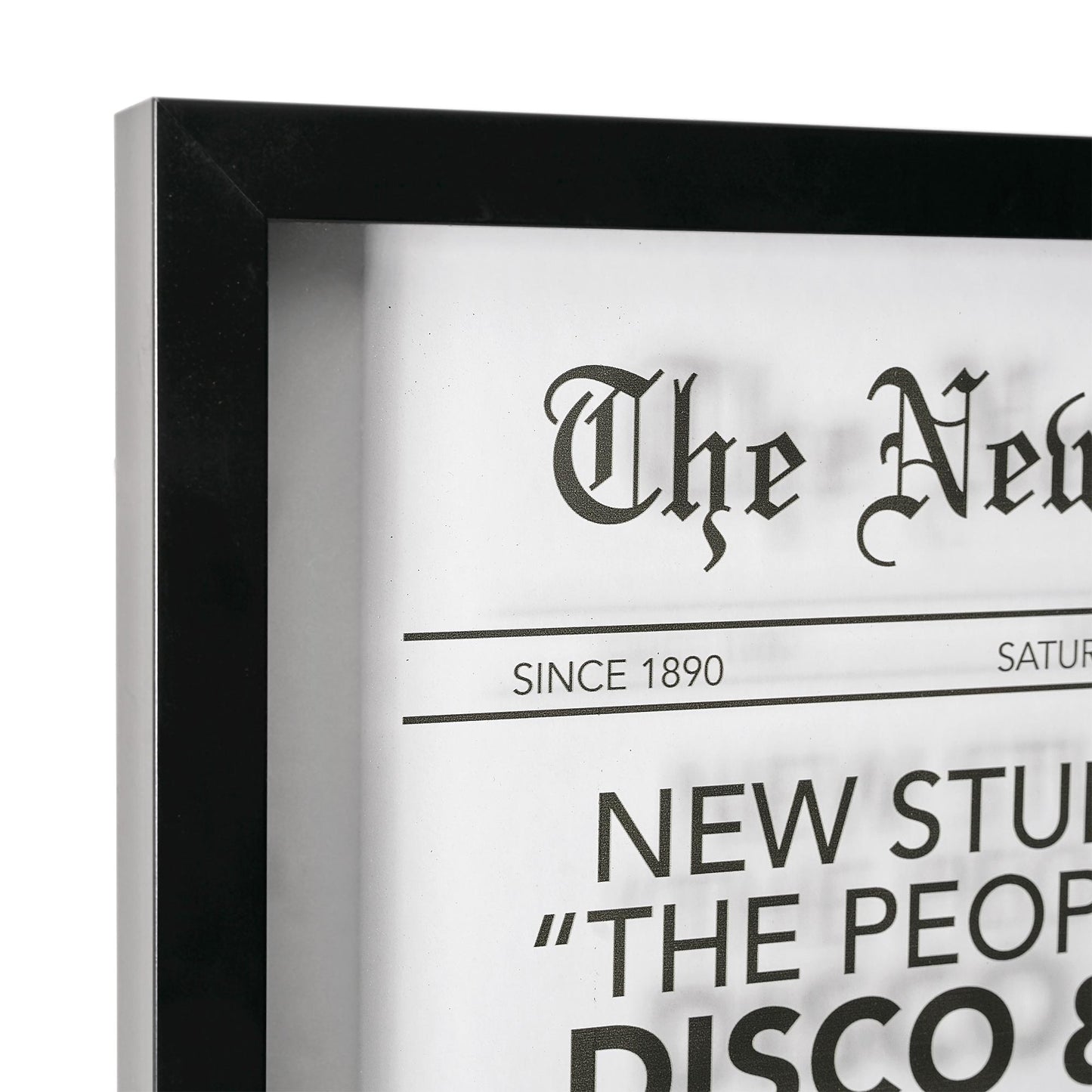 New York Daily Printed Glass Framed Wall Decor