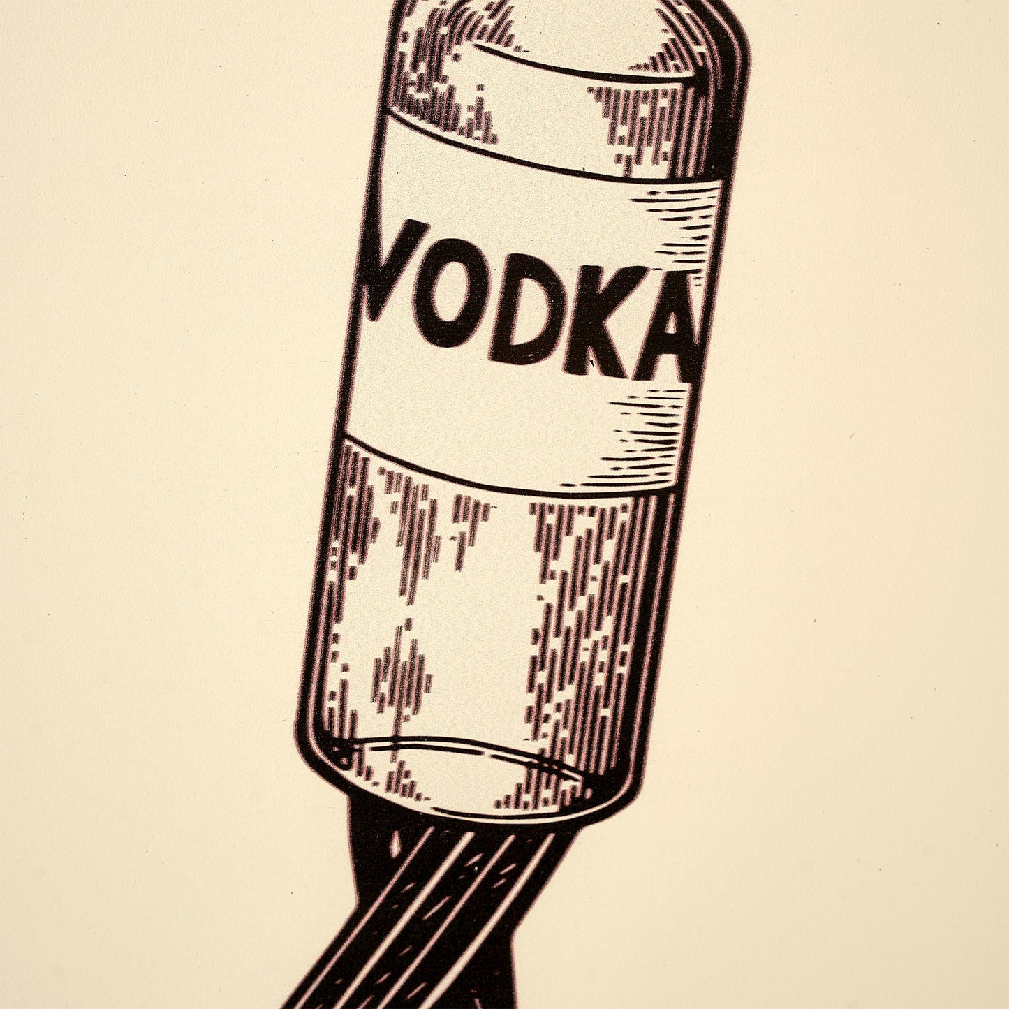 Walking Vodka Printed Glass Framed Wall Decor