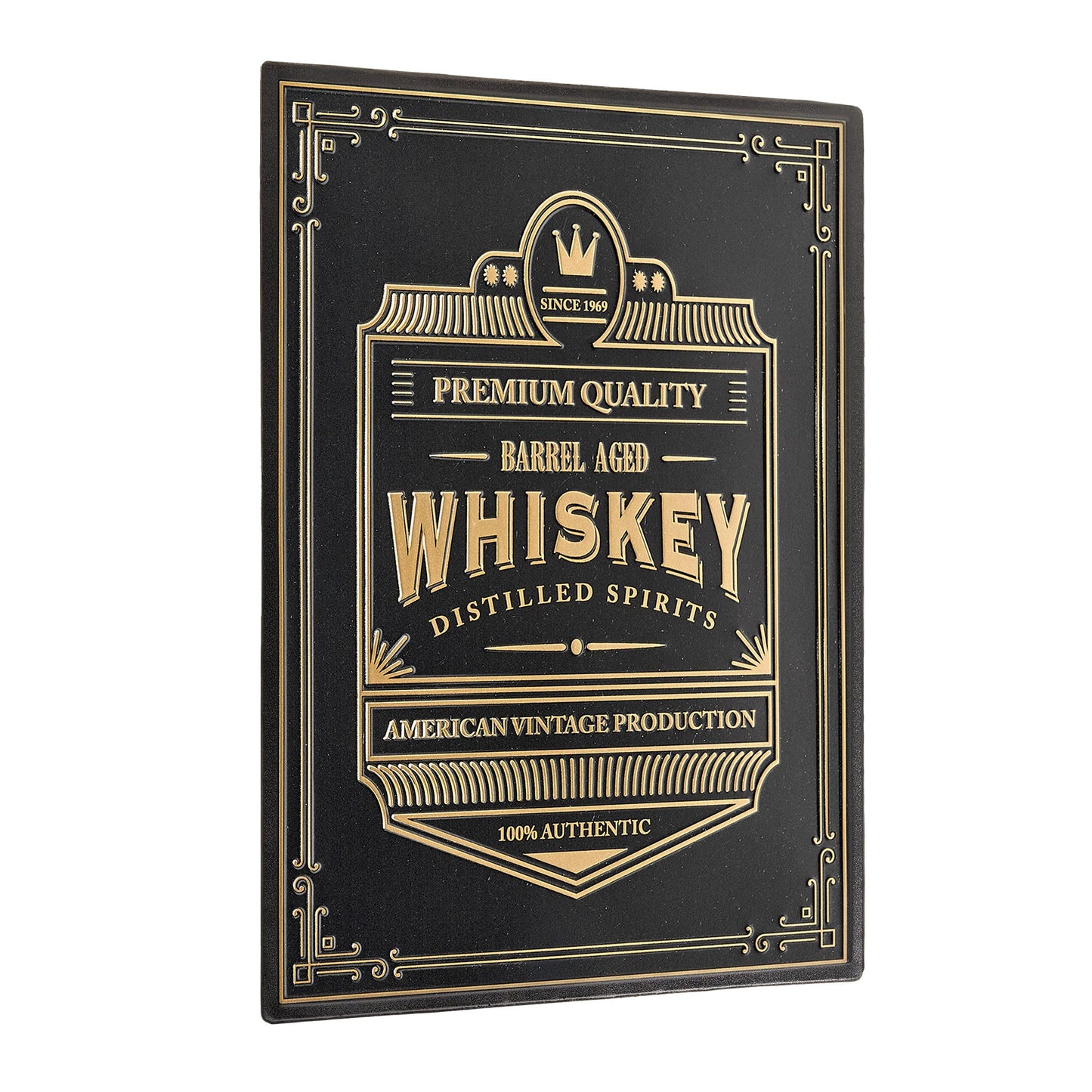 Barrel Aged Whiskey Metal Bar Sign