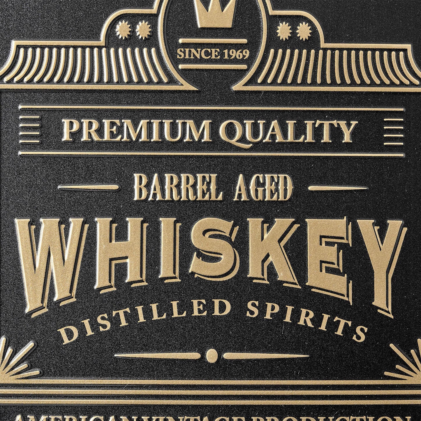 Barrel Aged Whiskey Metal Bar Sign