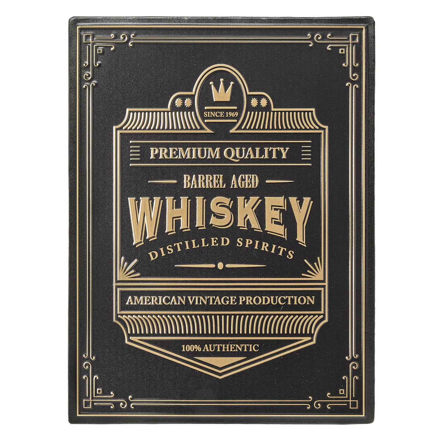 Barrel Aged Whiskey Metal Bar Sign