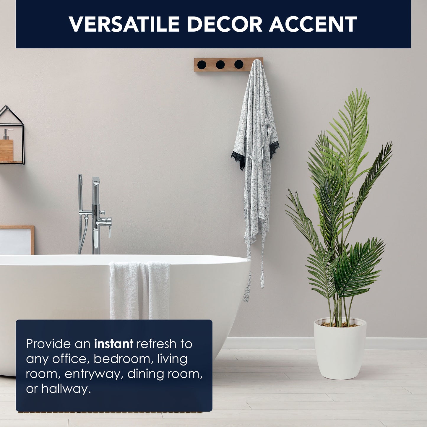 Artificial Palm Tree in White Tapered Ceramic Pot - 48" - Botanica Home ™