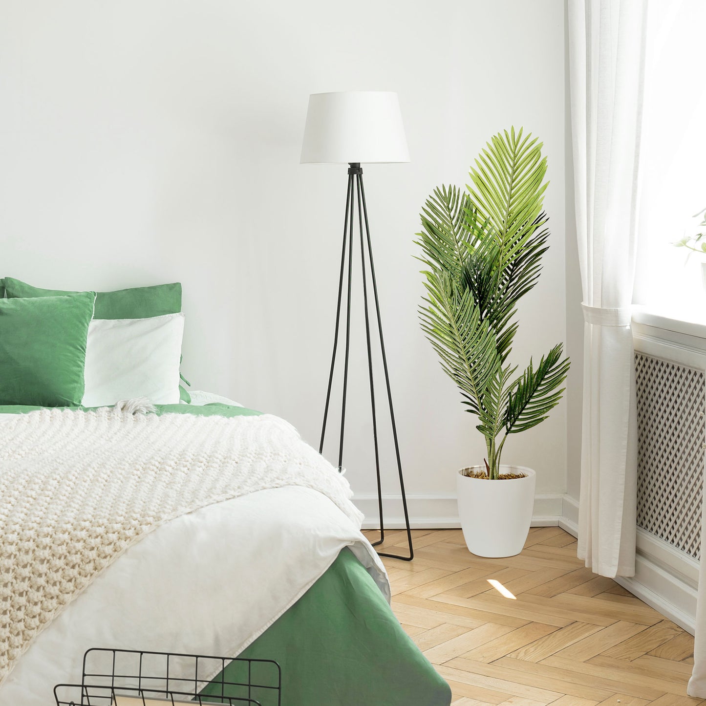Artificial Palm Tree in White Tapered Ceramic Pot - 48" - Botanica Home ™