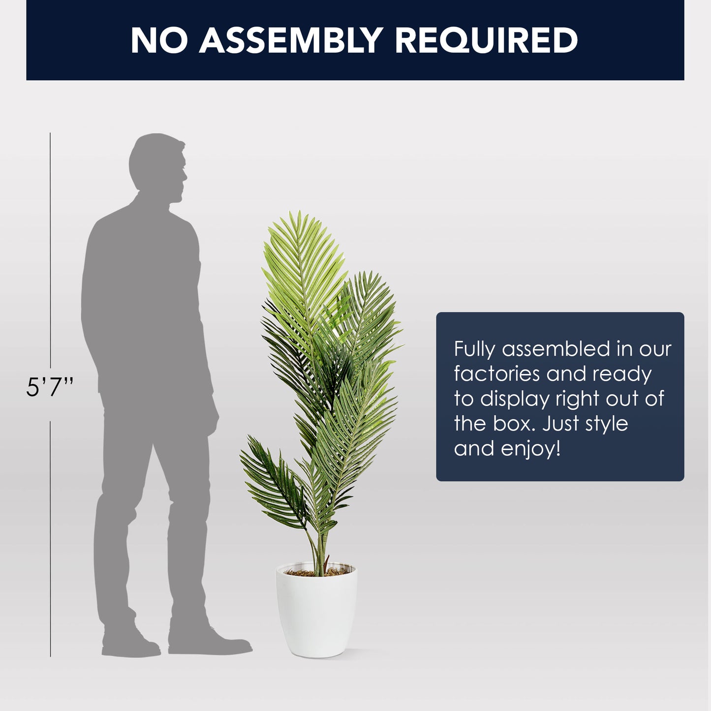 Artificial Palm Tree in White Tapered Ceramic Pot - 48" - Botanica Home ™