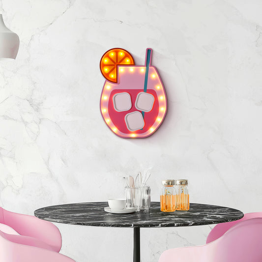 Tipsy LED Cocktail Plaque Wall Sign