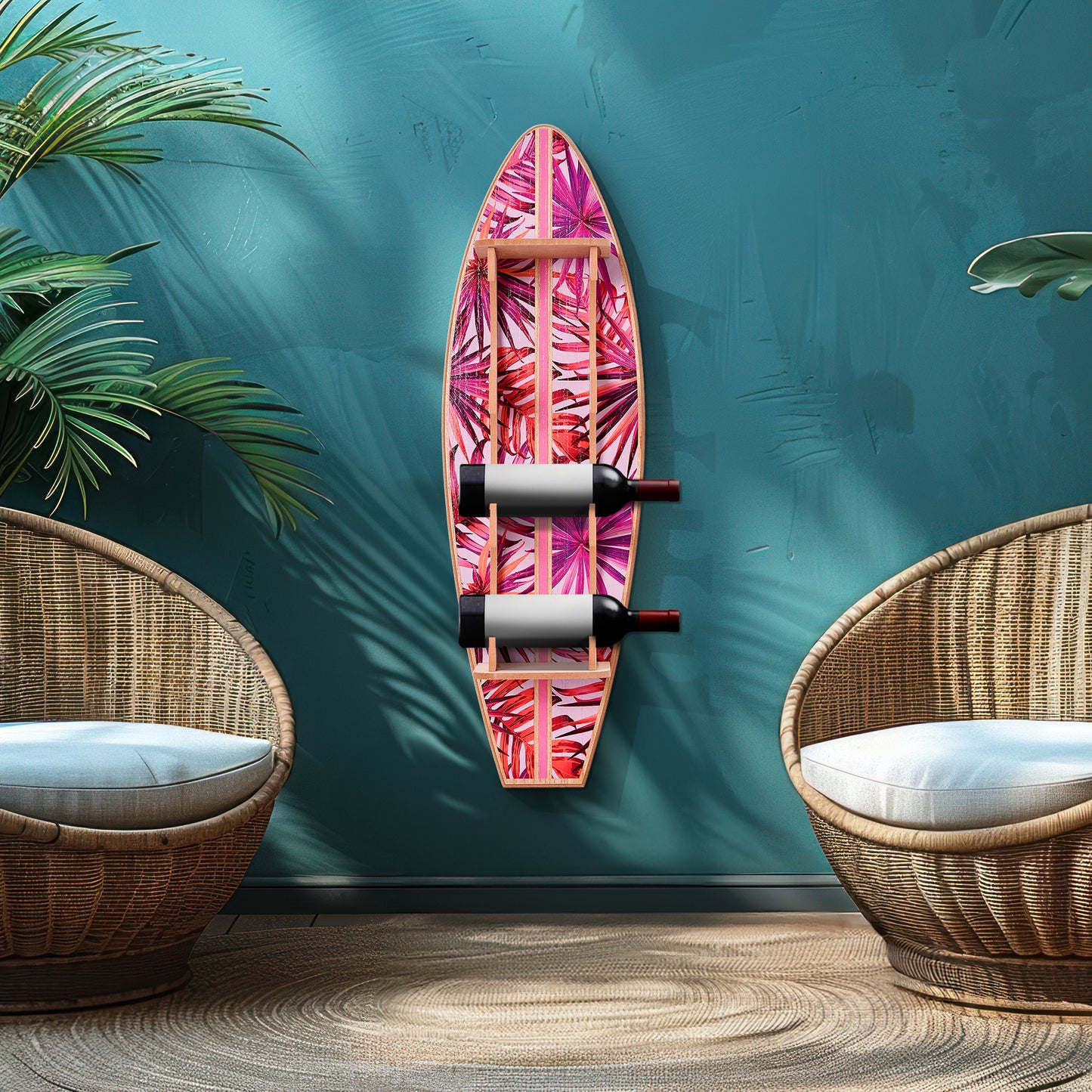 Tipsy Tropical Surfboard Wine Rack