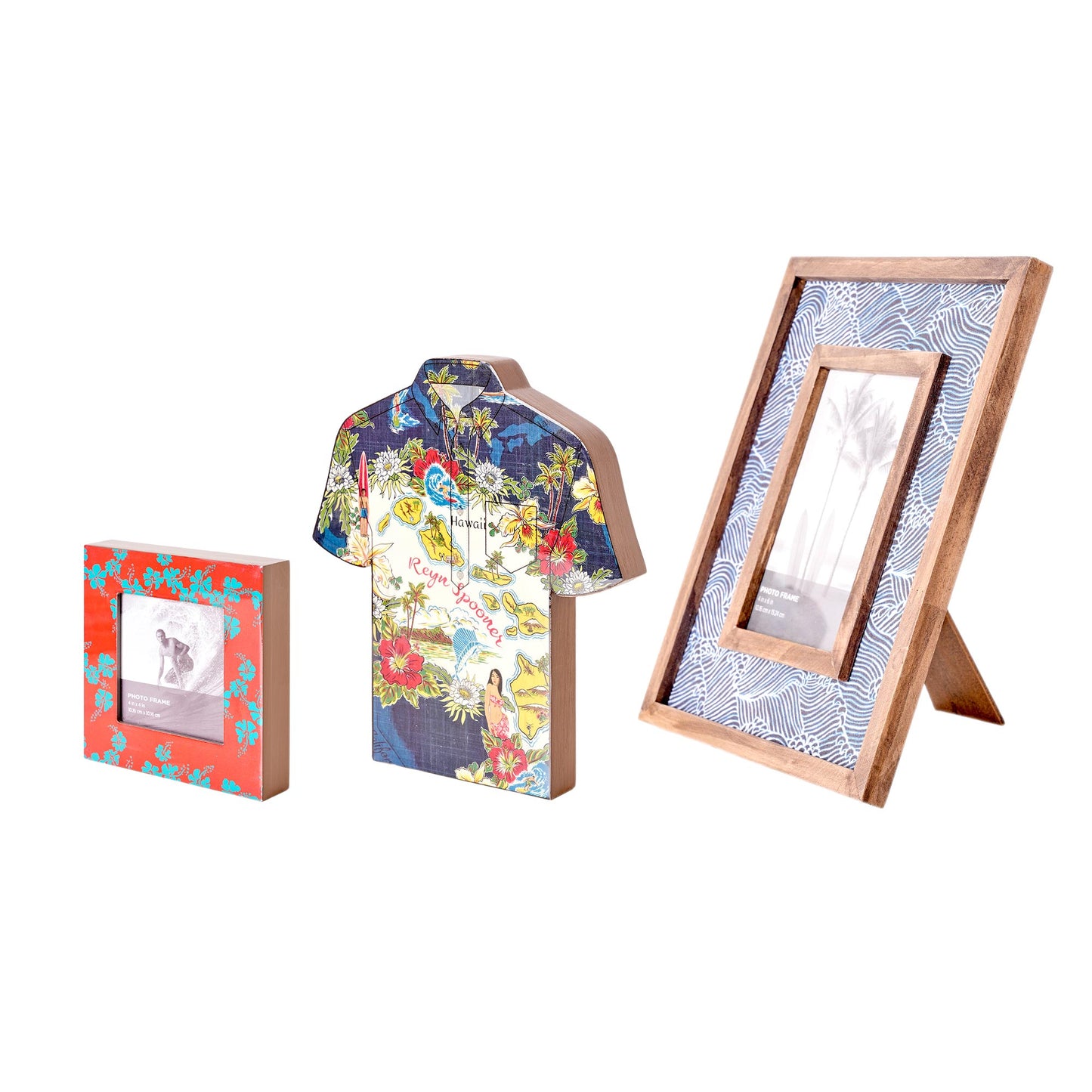 Kona Coast by Reyn Spooner Molokai Channel, 50 State Flower, Oceanic Print Table Top Decor Bundle