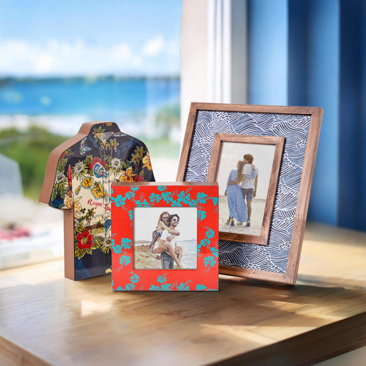 Kona Coast by Reyn Spooner Molokai Channel, 50 State Flower, Oceanic Print Table Top Decor Bundle