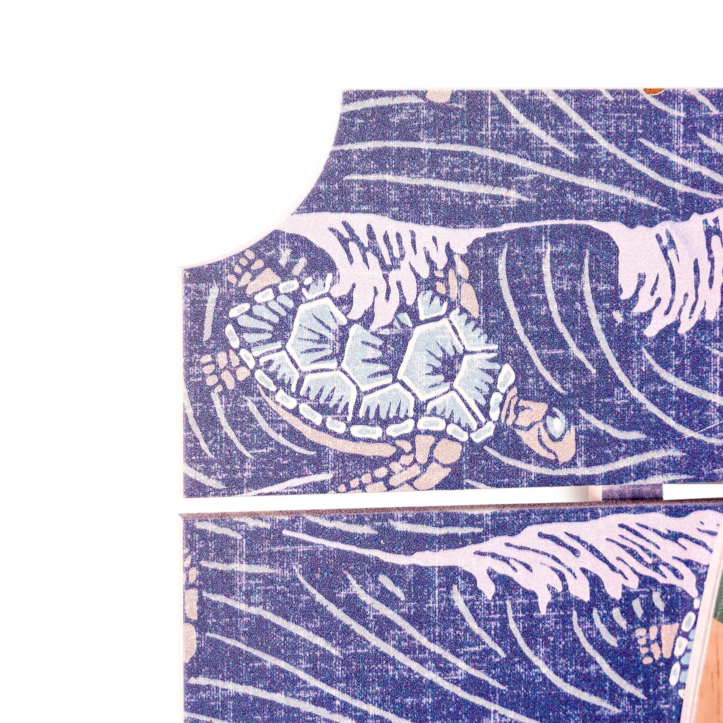 Kona Coast by Reyn Spooner HONU 'AUKAI Horizon Blue Surfboard on Plank Wall Art - 14" x 20"