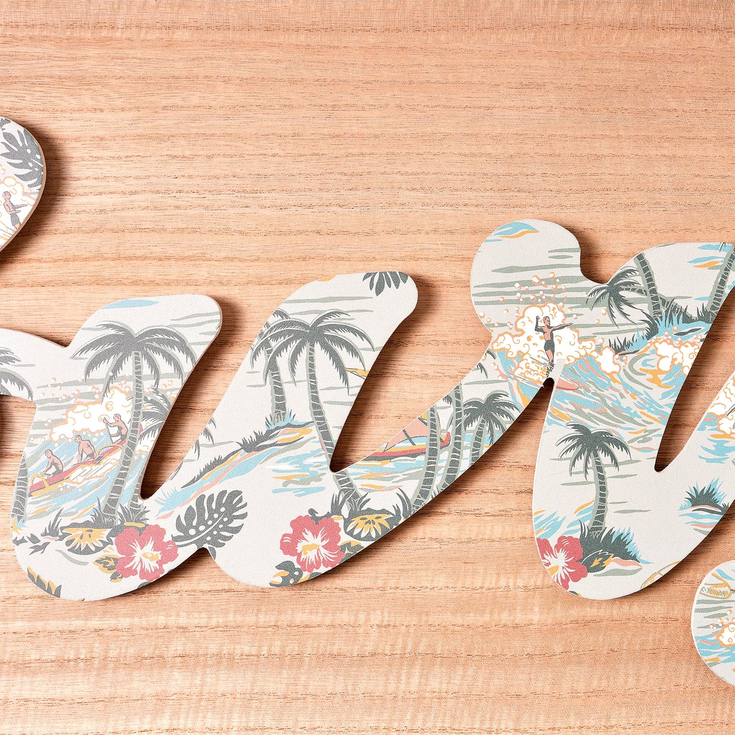 Kona Coast by Reyn Spooner Framed Floral Typographic Surf Wall Art - 24" x 12"