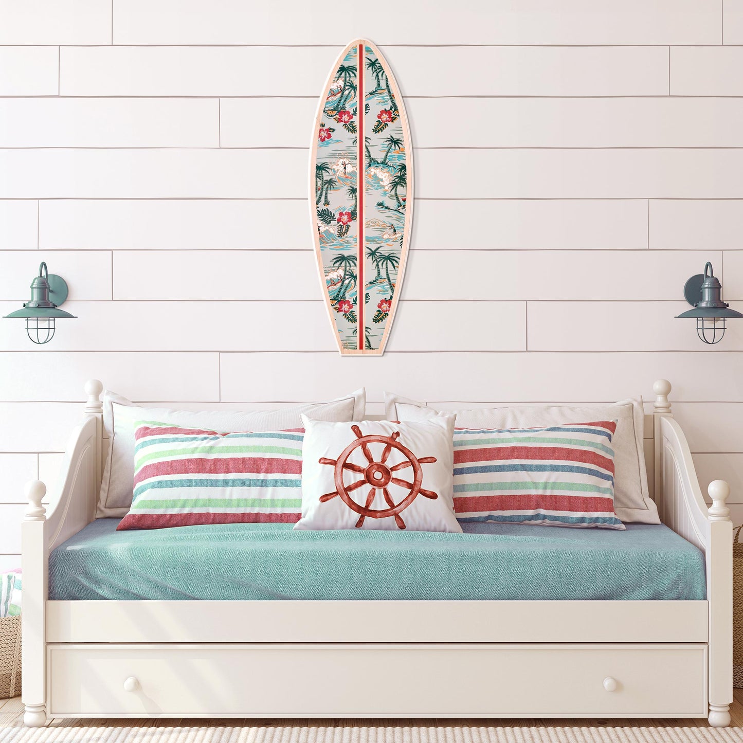 Kona Coast by Reyn Spooner 50th State Island Paradise Surfboard Plaque - 8" x 24"