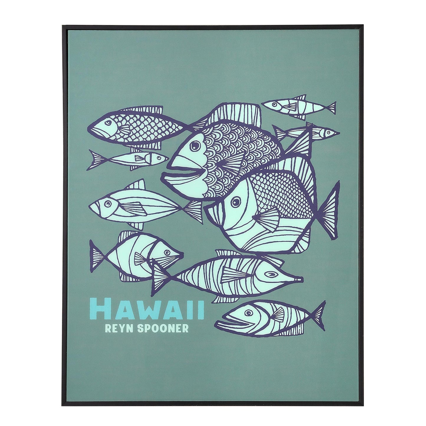 Kona Coast by Reyn Spooner Framed Fishes on Printed Glass - 24" x 18"