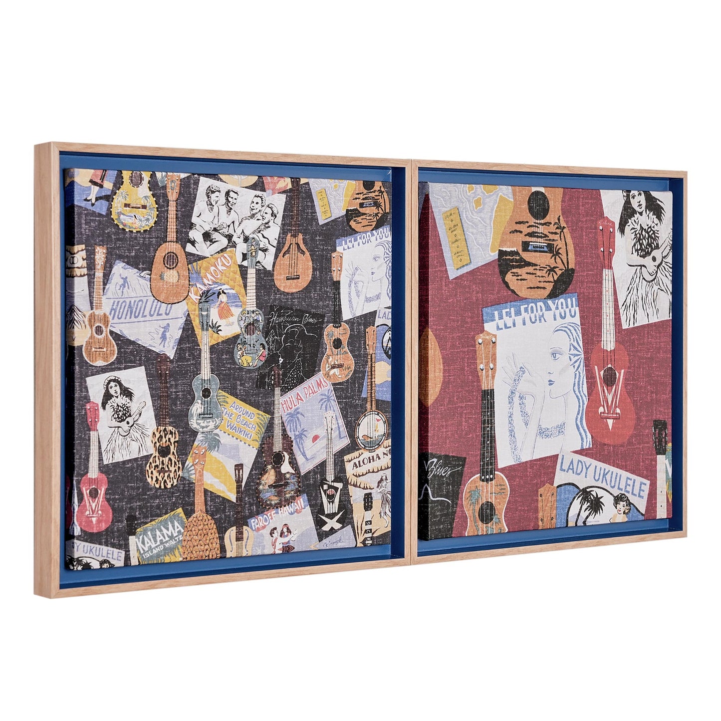 Kona Coast by Reyn Spooner Framed Don's Collection Floated Printed Linen Wall Art Set of 2