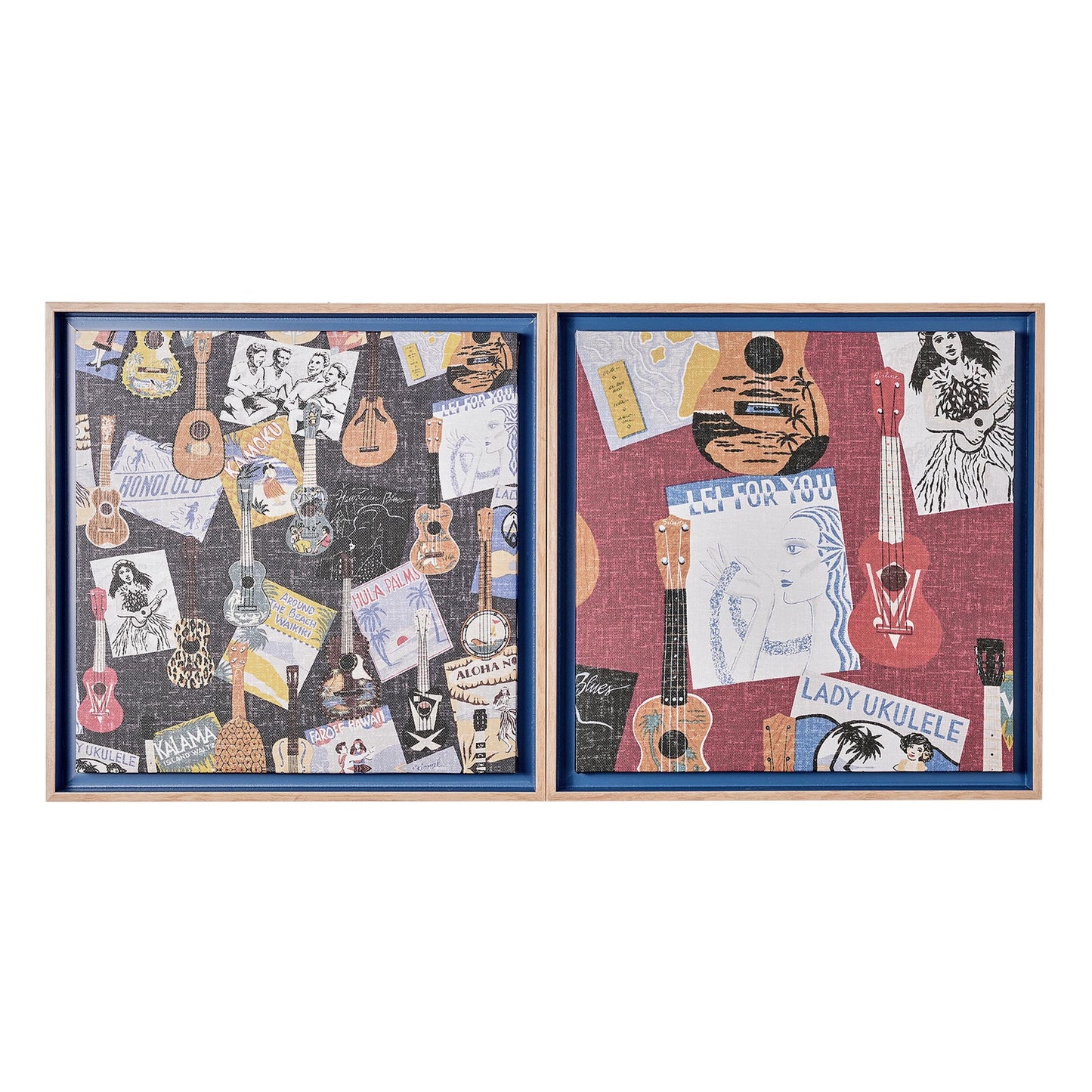 Kona Coast by Reyn Spooner Framed Don's Collection Floated Printed Linen Wall Art Set of 2