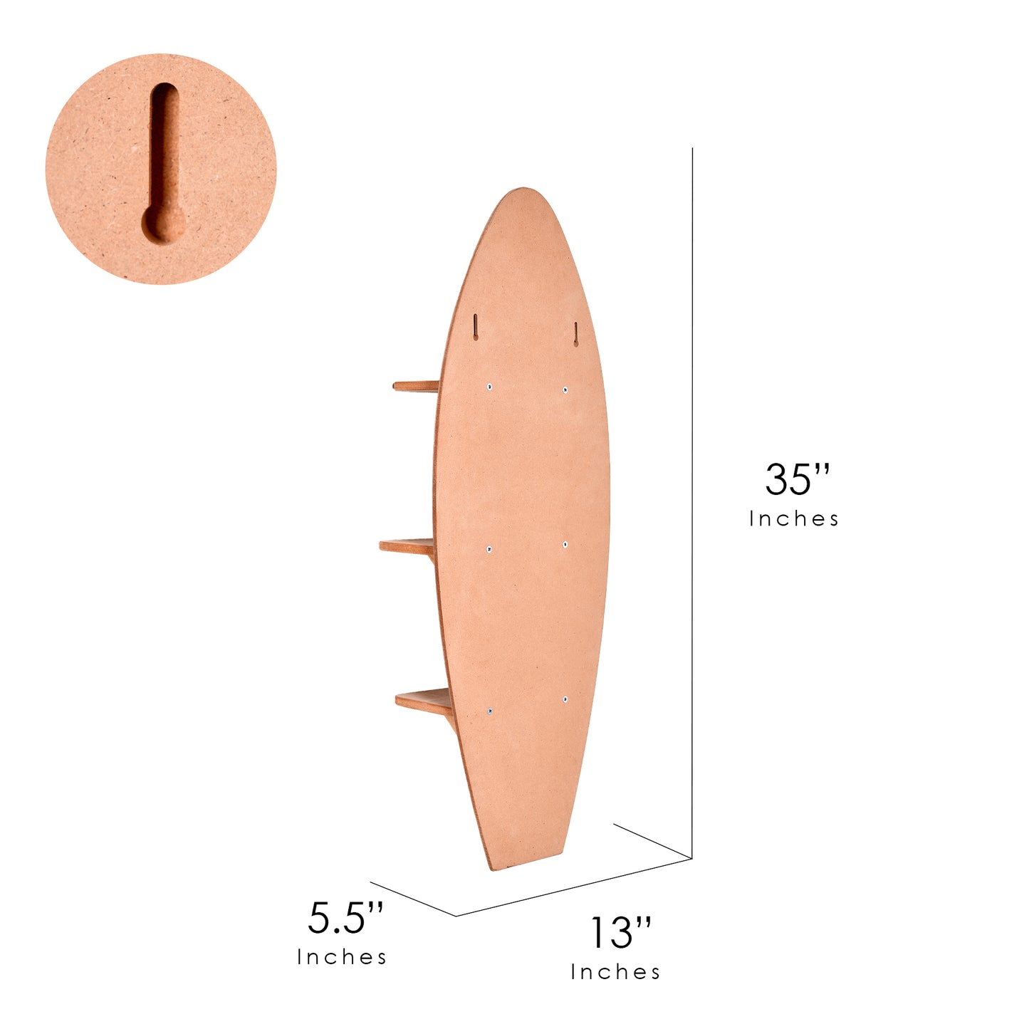 Kona Coast by Reyn Spooner Electric Palms - Navy Surfboard Printed Wall Shelf - 13" x 35" x 7.5"