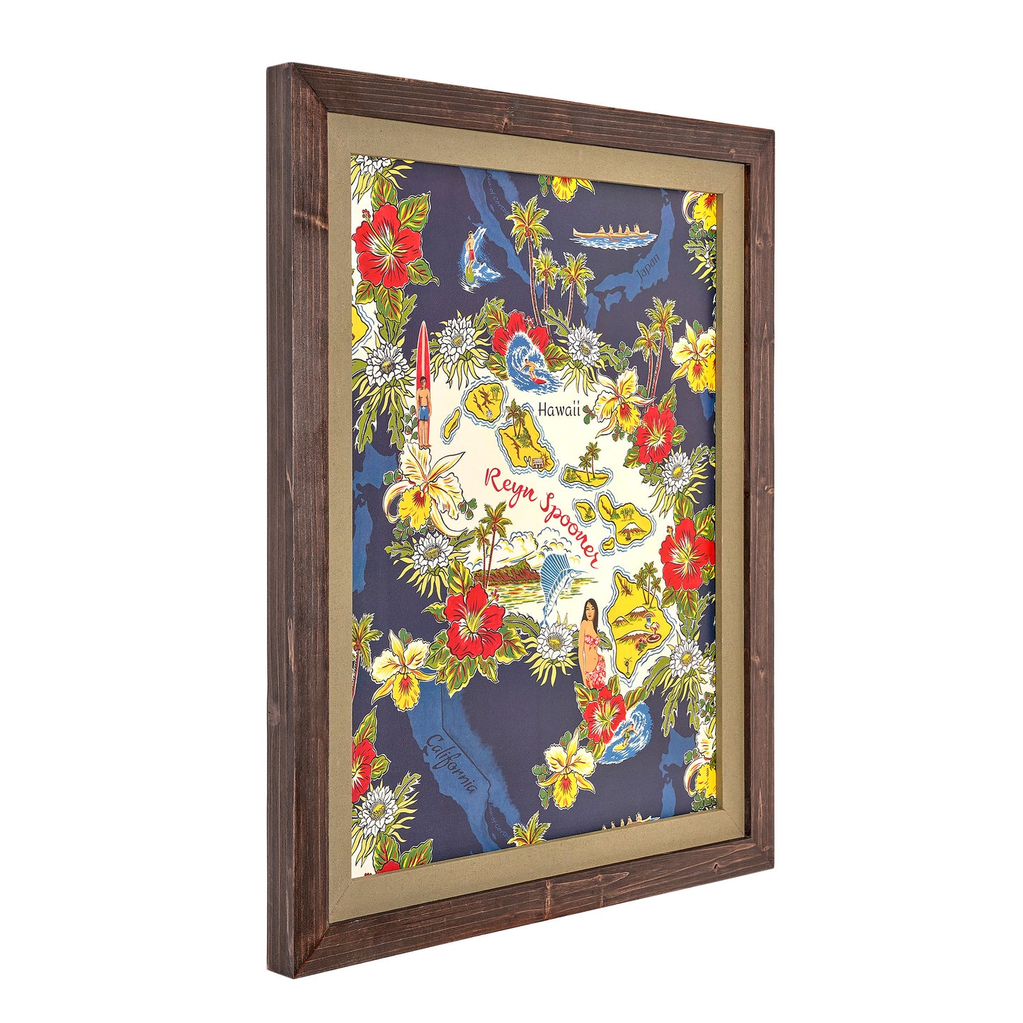 Kona Coast by Reyn Spooner Framed Oceanic Print Story Wall Art - 19.5" x 25.5"