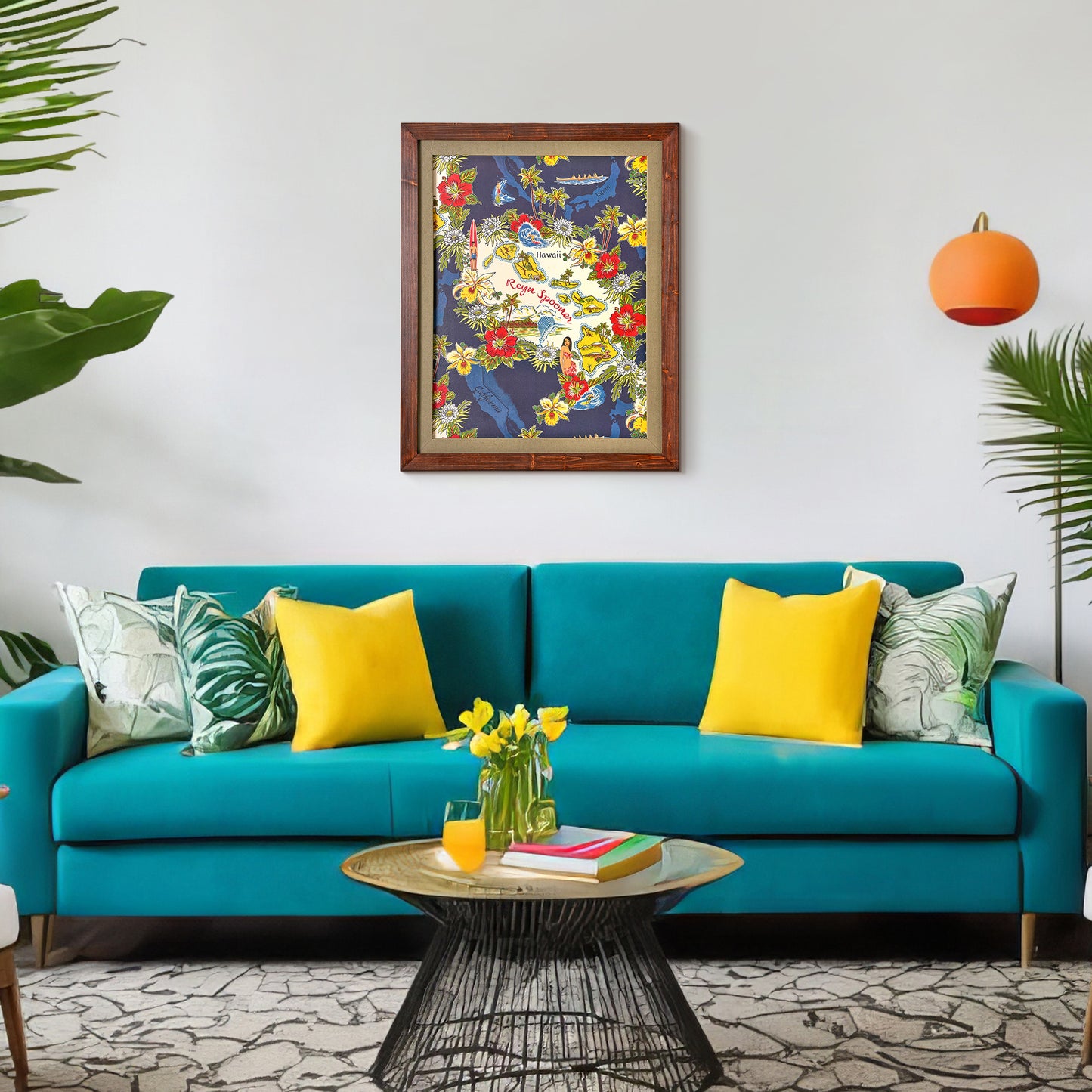 Kona Coast by Reyn Spooner Framed Oceanic Print Story Wall Art - 19.5" x 25.5"