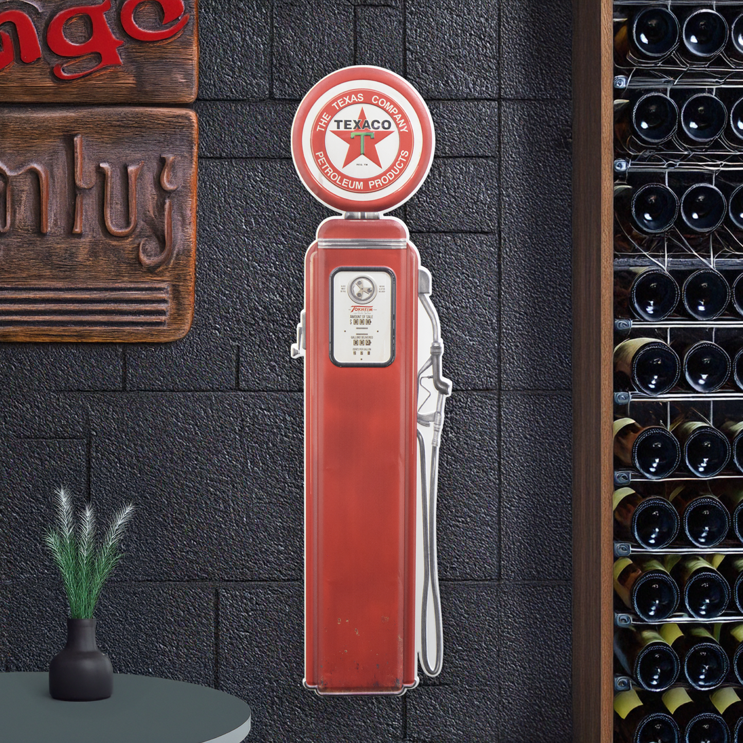 Texaco Oil Vintage Gas Pump Metal Sign - Retro Garage Decor
