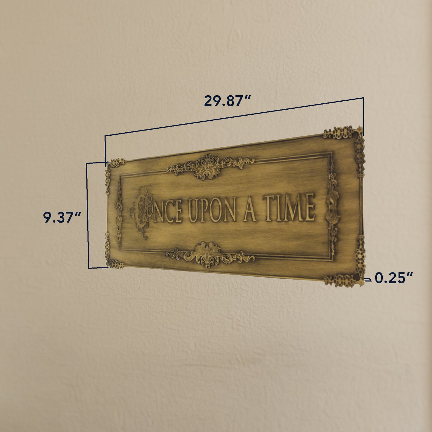 Once Upon A Time Gold Metal Wall Decor - 9" x 30"