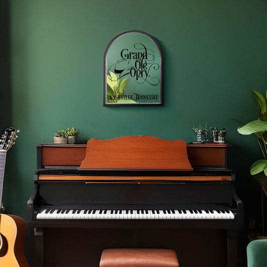 Grand Ole Opry Printed Mirror with Arched Frame 11"x14"