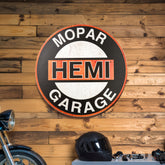 Mopar Hemi Garage Metal Sign 30" - Vintage Wall Art Classic Home Decor