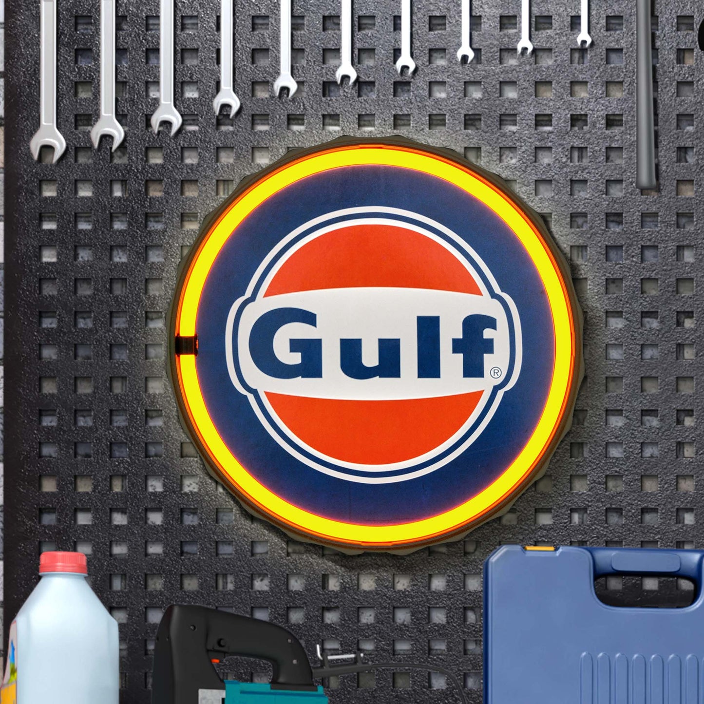 Gulf Round Neon Rope Bar Sign - 12"