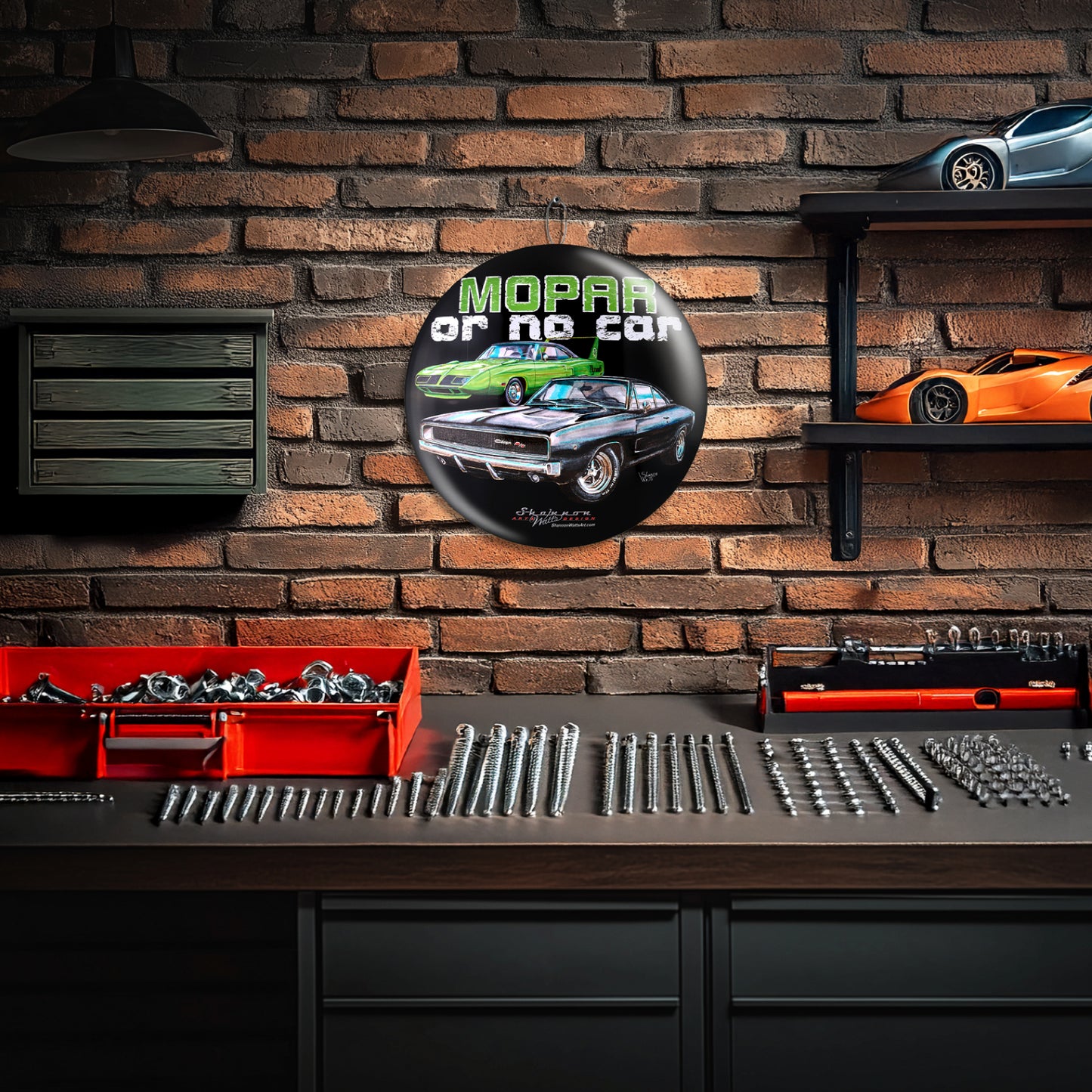 Mopar Metal Wall Art Sign 15" by Shannon Watts - Classic Car Wall Decor