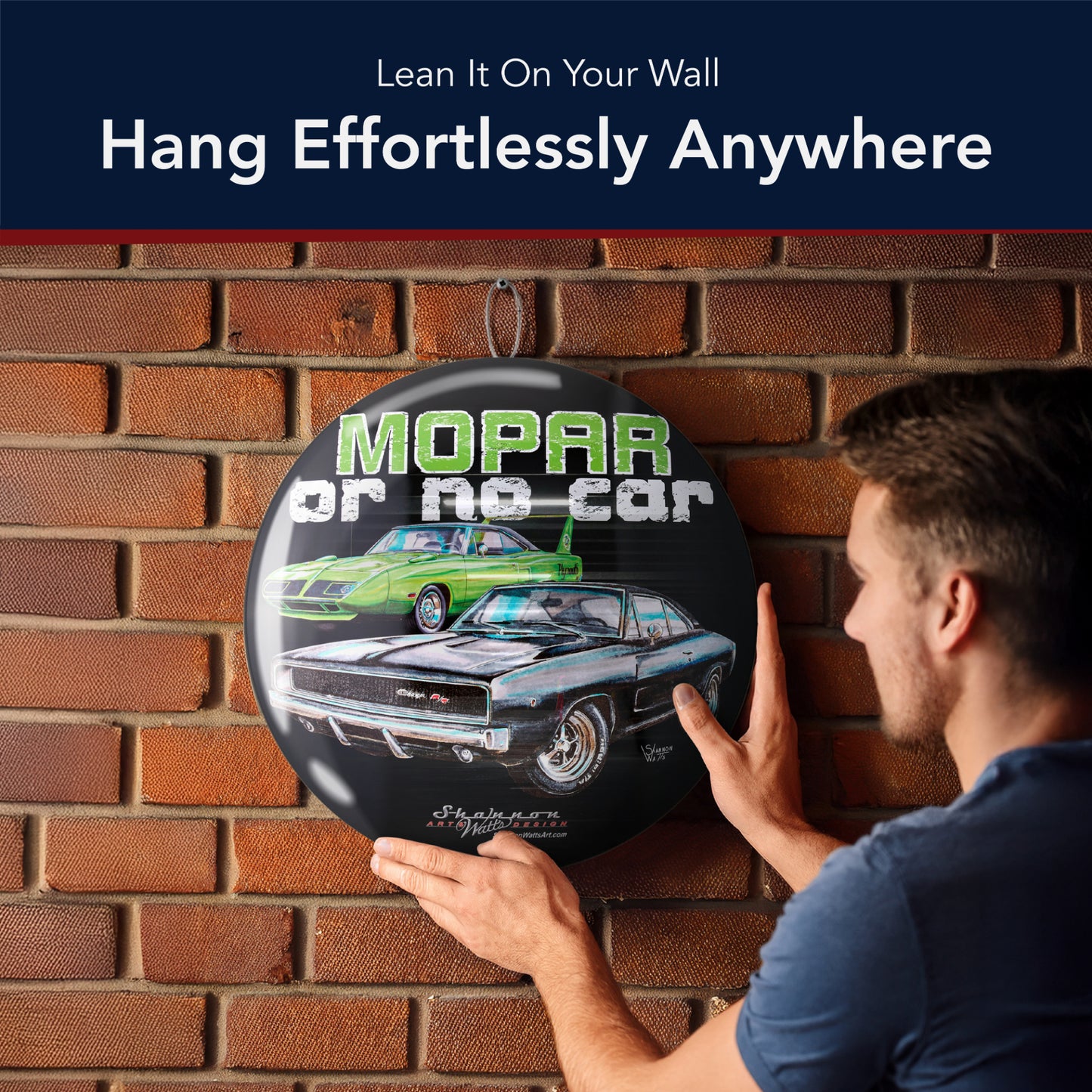 Mopar Metal Wall Art Sign 15" by Shannon Watts - Classic Car Wall Decor