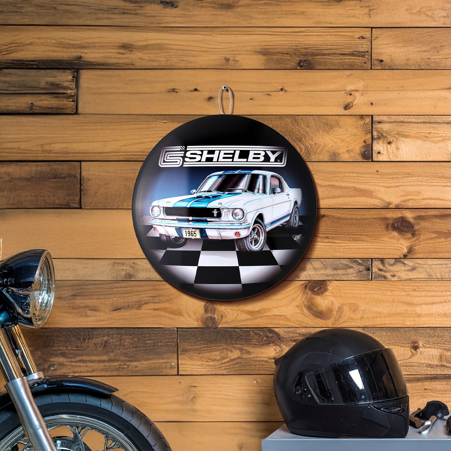 65 Ford Shelby Metal Wall Art Sign 15" by Shannon Watts - Officially Licensed Classic Car Wall Decor