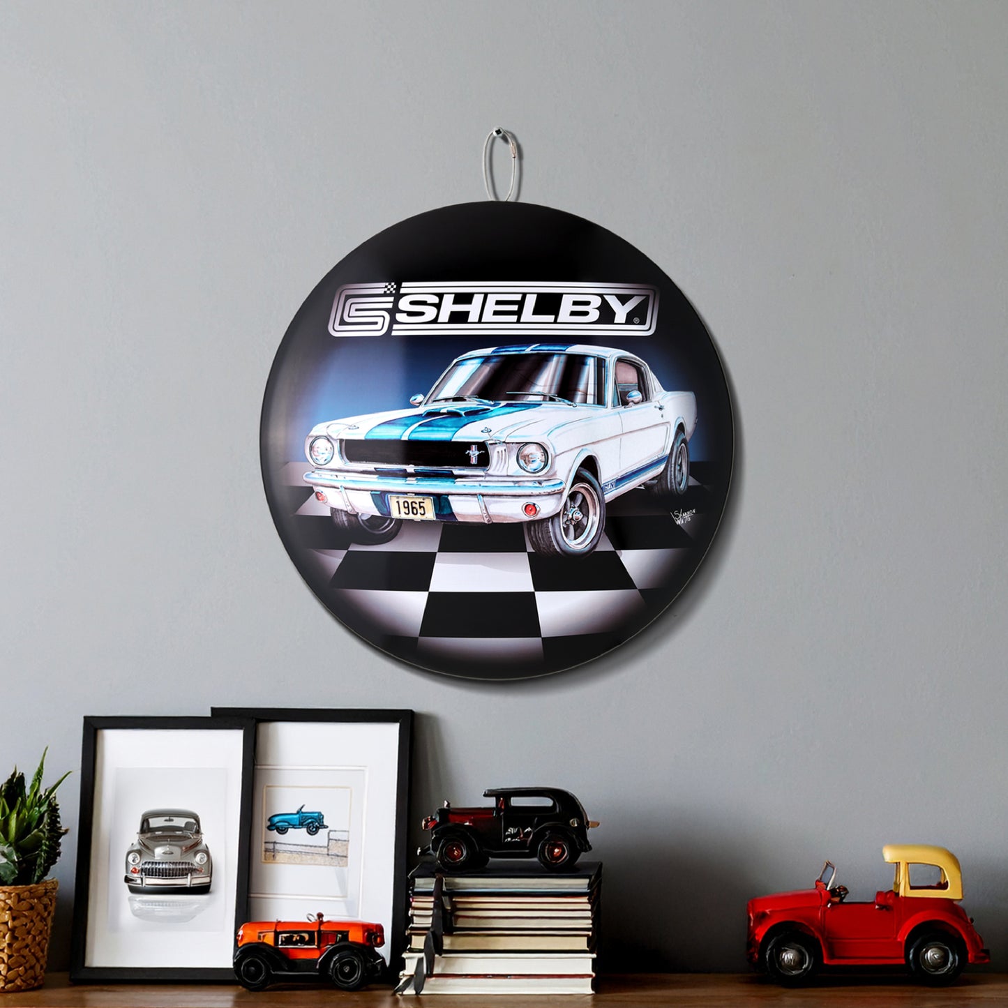 65 Ford Shelby Metal Wall Art Sign 15" by Shannon Watts - Officially Licensed Classic Car Wall Decor