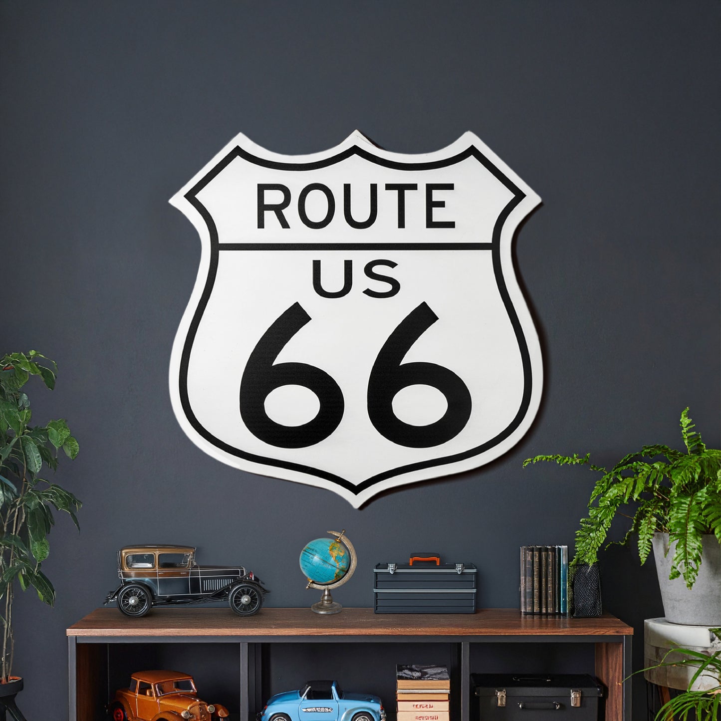 Route 66 Metal Sign 30" - Vintage Wall Art for Classic Home Decor