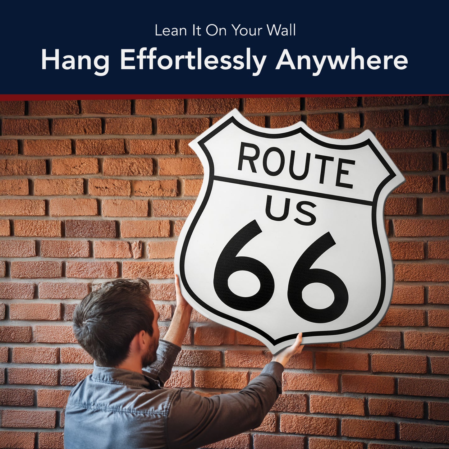 Route 66 Metal Sign 30" - Vintage Wall Art for Classic Home Decor