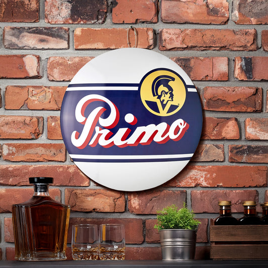 Primo Beer Metal Wall Art - 15" Round Domed Vintage Sign