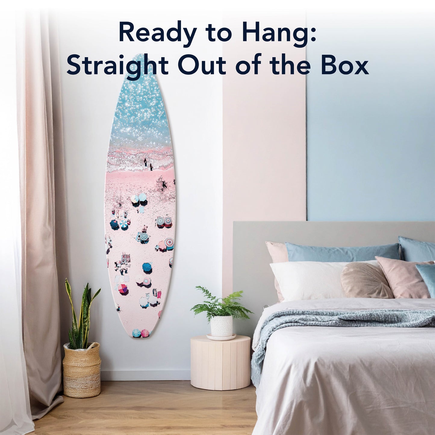 Surfboard - Crowd on the Beach Wall Art - Beach Shore Decor
