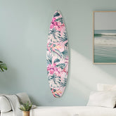 Surfboard - Tropical Hibiscus Floral & Monstera Wall Art Decor