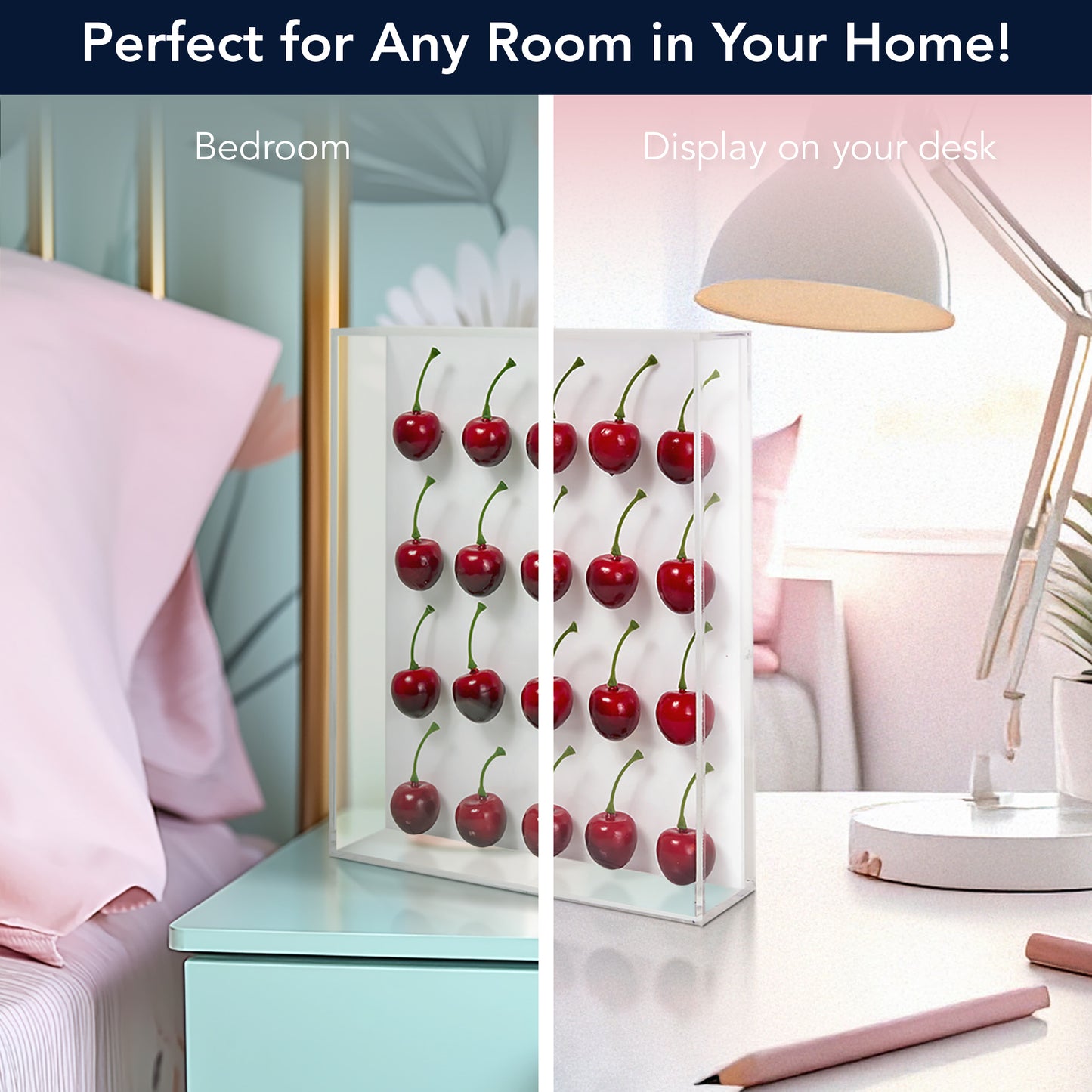 Acrylic Shadow Box 20 Red Cherry Wall Decor