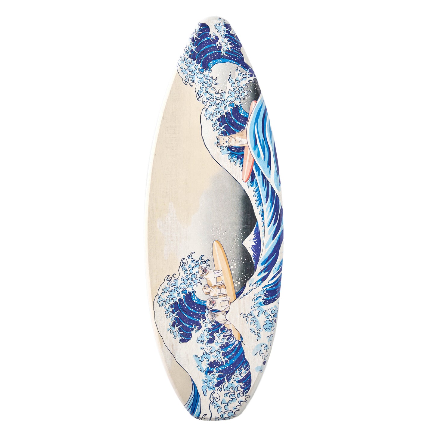 Surfboard - Pug & Shiba Inu Wall Art - The Great Wave Beach Decor
