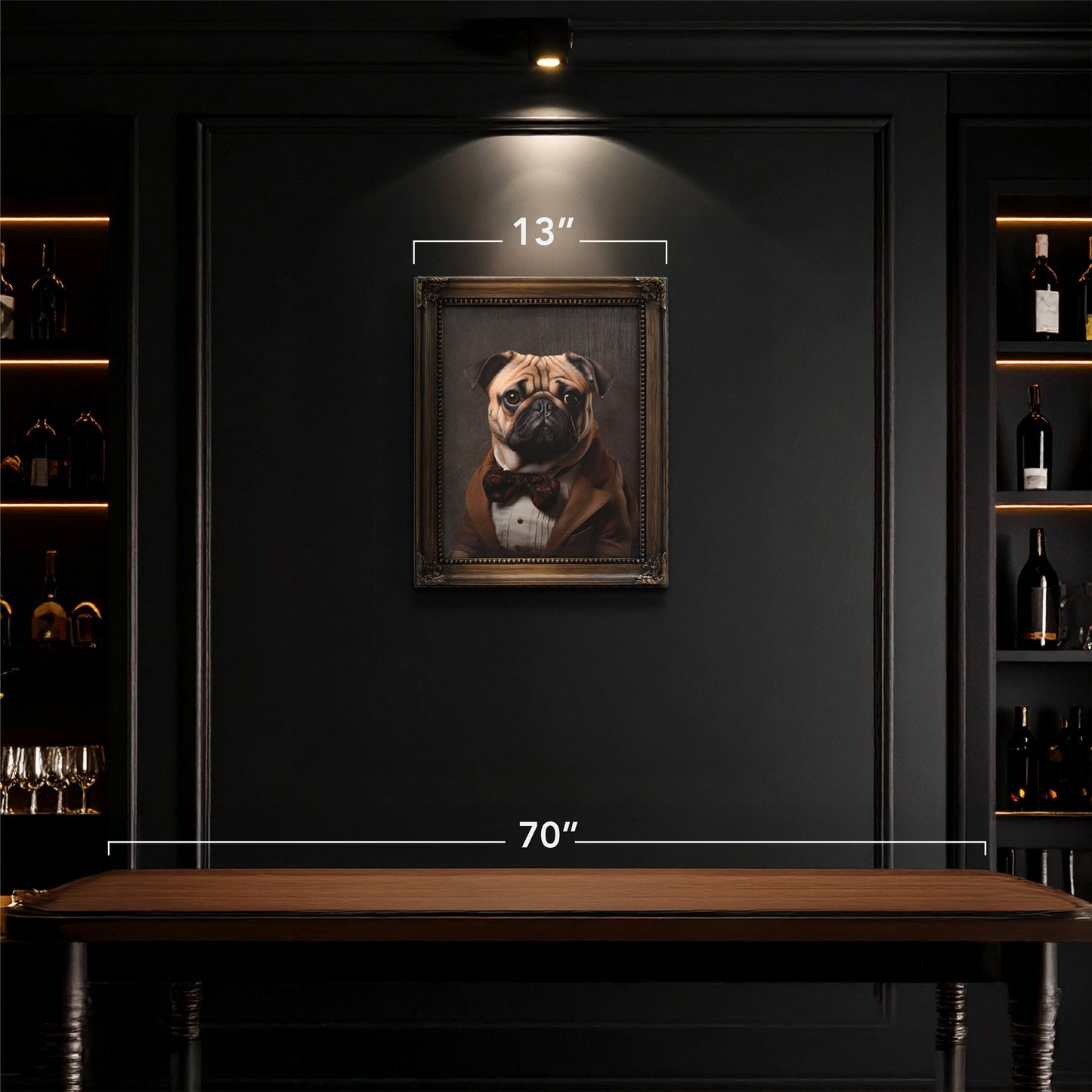 Dapper Pug Wall Art - Framed Vintage Animal Suit Print