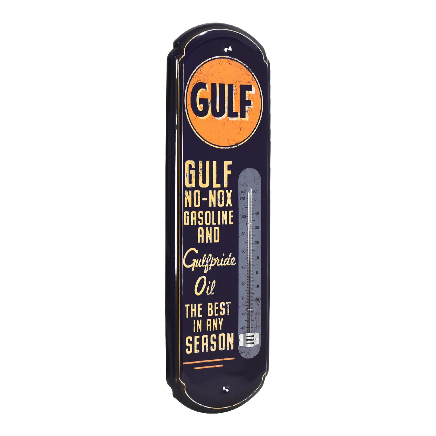 Gulf Vintage Thermometer - Indoor/Outdoor Retro Sign