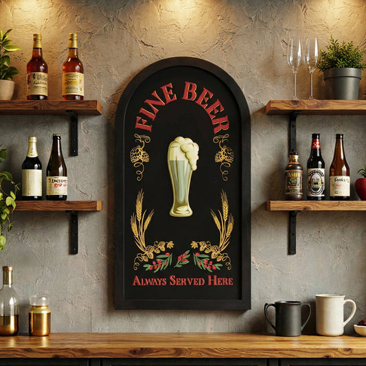 Fine Beer Bar Sign Vintage Pub Wall Decor